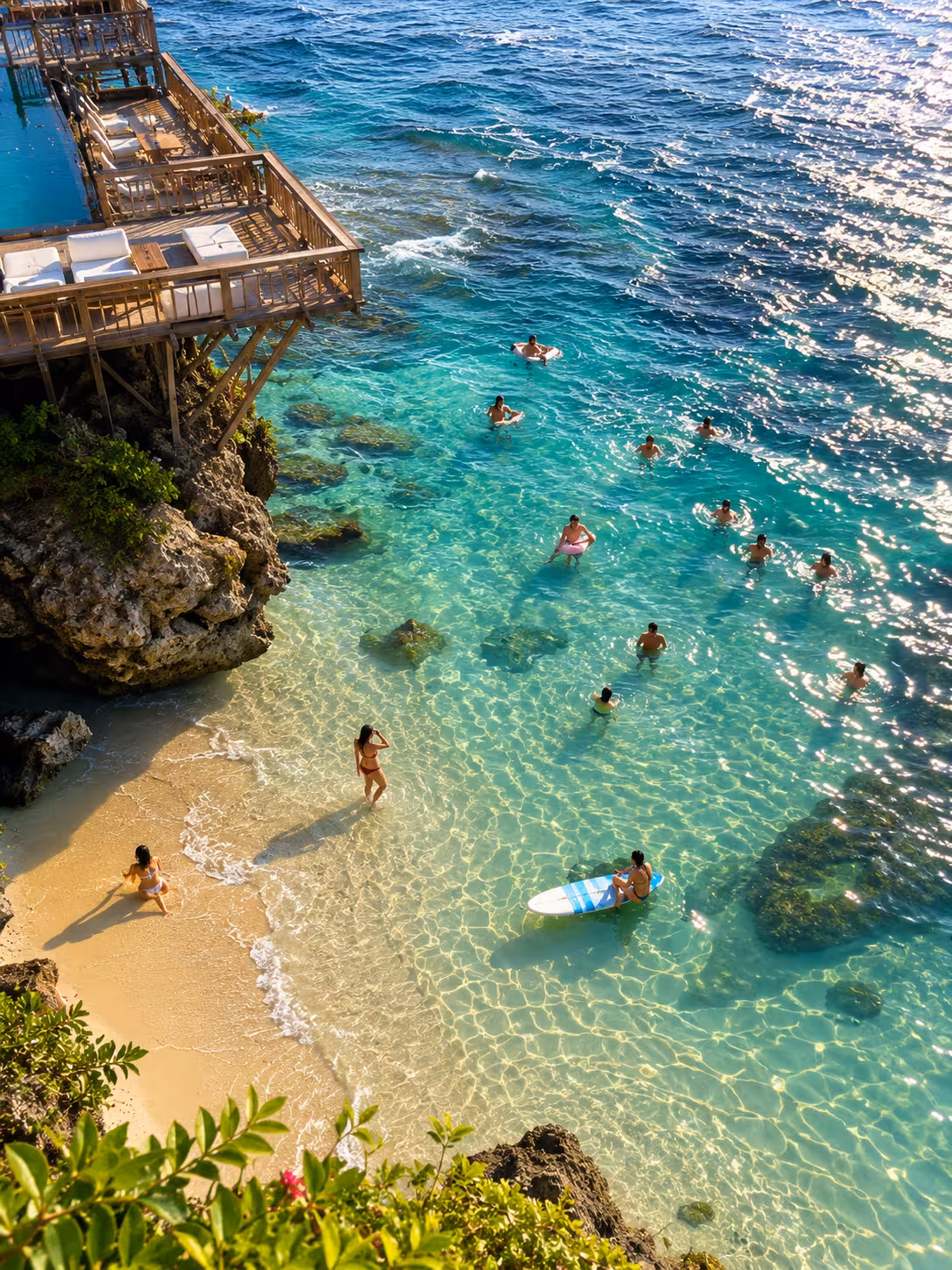 Uluwatu beach at sunset